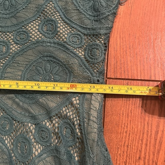 Joyfolie Teal Lace Dress - Picture 7 of 11